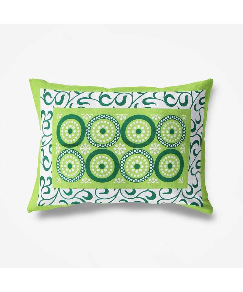 green Color Pure Cotton Single size Bedsheet With  Pillow Cover gola jalebi green