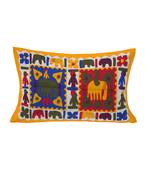 Yellow Color Pure Cotton Single size Bedsheet With  Pillow Cover hathi city yellow