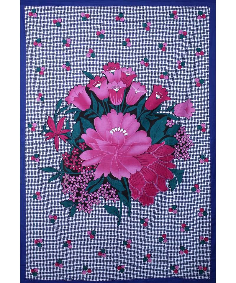 Pink Color Pure Cotton Single size Bedsheet With  Pillow Cover pink rose