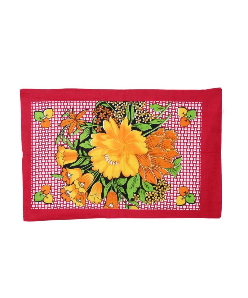 Yellow Color Pure Cotton Single size Bedsheet With  Pillow Cover rose yellow