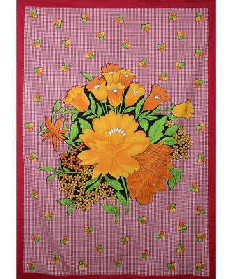 Yellow Color Pure Cotton Single size Bedsheet With  Pillow Cover rose yellow 3