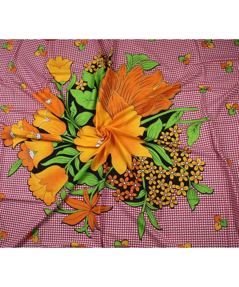 Yellow Color Pure Cotton Single size Bedsheet With  Pillow Cover rose yellow