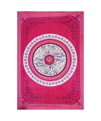 pink Color Pure Cotton Single size Bedsheet With  Pillow Cover round flower pink 2
