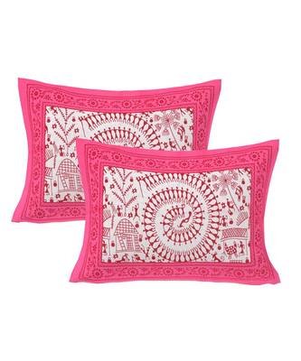 Pink Color Pure Cotton Single size Bedsheet With  Pillow Cover Single Aadimanav Pink 3