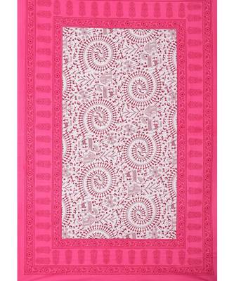 Pink Color Pure Cotton Single size Bedsheet With  Pillow Cover Single Aadimanav Pink 4