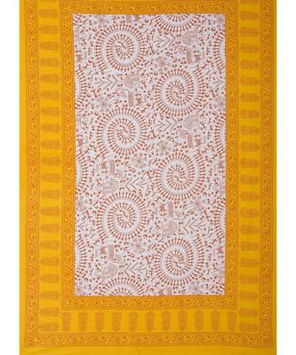 Yellow Color Pure Cotton Single size Bedsheet With  Pillow Cover Single Aadimanav yellow 4
