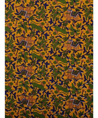 Yellow Color Pure Cotton Single size Bedsheet With  Pillow Cover Single Hathi Tota Yellow 4
