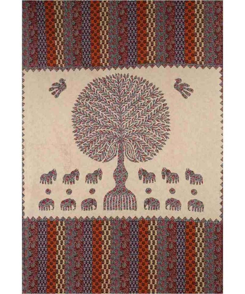 Yellow Color Pure Cotton Single size Bedsheet With  Pillow Coverbarmeri tree yellow