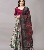  Women's Silk Blend Semi-stitched Lehenga Choli 