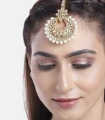 Gold cubic zirconia maang-tikka
