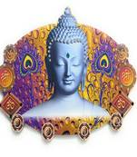 Ratash Wooden Key Holder With UV Print For Home And Office Vatsu(35 cm X 1 cm X 24 cm, 4 Hook)