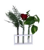 Ratash Corian Solid Surface Hydroponic Test Tube Planter Rectangular Twinkling White with 3 Glass Test Tube