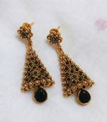 LALSO Preety Green Partywear Earrings - LKE32_GR