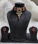 LALSO Marvelous Maroon Kundan Jewelry Neckalce Set - LKPN02_MR