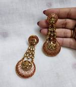 LALSO Stylish Maroon Party Wear Meenakari Enameled Earrings  - LME21_MR