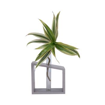 Ratash Corian Solid Surface Hydroponic Test Tube Planter Incline Twinkling White with 1 Glass Test Tube 1