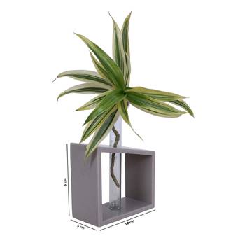 Ratash Corian Solid Surface Hydroponic Test Tube Planter Incline Twinkling White with 1 Glass Test Tube 4