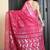 Rani pink woven jamdani saree