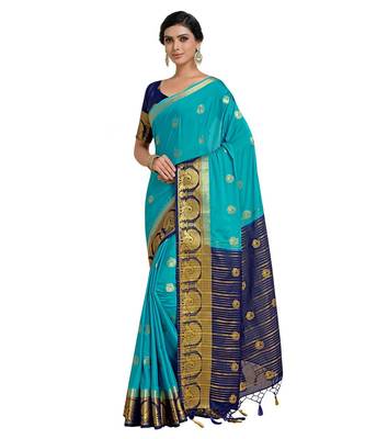 Women's Mysore Silk Crepe Saree With Unstiched Blouse 1