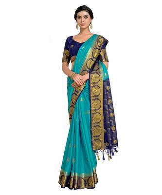 Women's Mysore Silk Crepe Saree With Unstiched Blouse 2