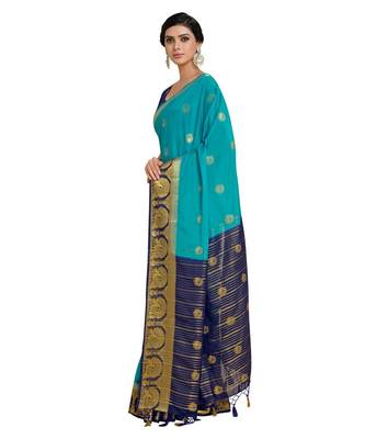 Women's Mysore Silk Crepe Saree With Unstiched Blouse 3