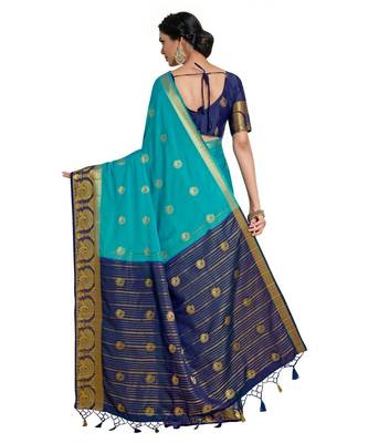 Women's Mysore Silk Crepe Saree With Unstiched Blouse 4
