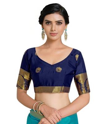 Women's Mysore Silk Crepe Saree With Unstiched Blouse 5