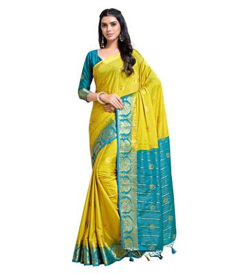 Women's Mysore Silk Crepe Saree With Unstiched Blouse 1