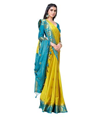 Women's Mysore Silk Crepe Saree With Unstiched Blouse 2