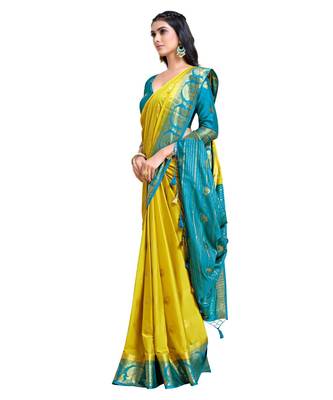 Women's Mysore Silk Crepe Saree With Unstiched Blouse 3
