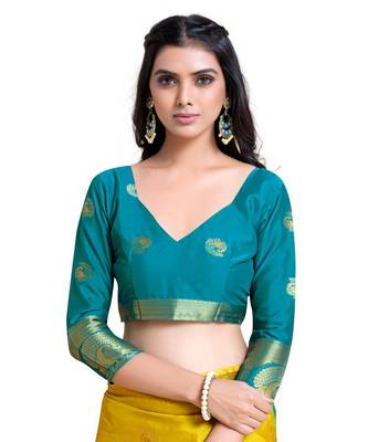 Women's Mysore Silk Crepe Saree With Unstiched Blouse 5