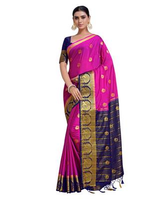 Women's Mysore Silk Crepe Saree With Unstiched Blouse 1