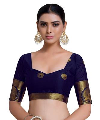 Women's Mysore Silk Crepe Saree With Unstiched Blouse 5