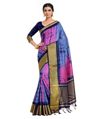 Women's Banarasi Tussar Silk Saree With Unstiched Blouse 1