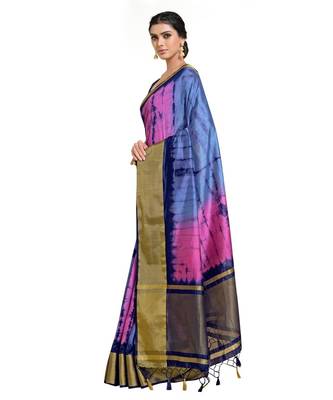 Women's Banarasi Tussar Silk Saree With Unstiched Blouse 3