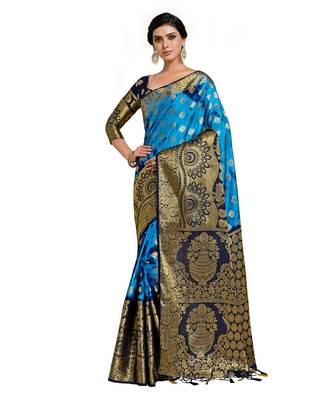 Women's Banarasi Art Silk Saree With Unstiched Blouse 1