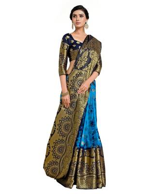 Women's Banarasi Art Silk Saree With Unstiched Blouse 2