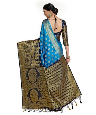 Women's Banarasi Art Silk Saree With Unstiched Blouse 4