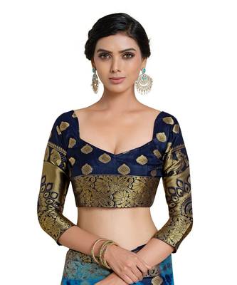 Women's Banarasi Art Silk Saree With Unstiched Blouse 5