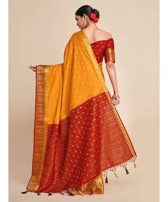 Women's Mysore Silk Crepe Saree With Unstiched Blouse 5