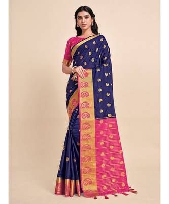 Women's Mysore Silk Crepe Saree With Unstiched Blouse 2