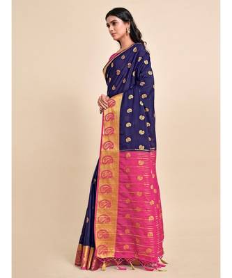 Women's Mysore Silk Crepe Saree With Unstiched Blouse 4