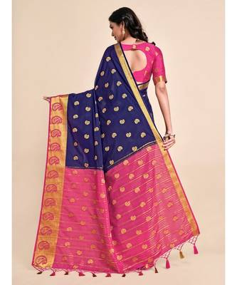Women's Mysore Silk Crepe Saree With Unstiched Blouse 5