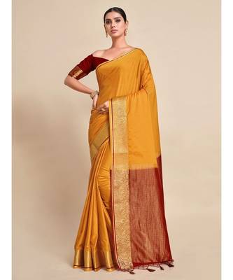 Women's Mysore Silk Crepe Saree With Unstiched Blouse 2