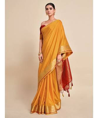 Women's Mysore Silk Crepe Saree With Unstiched Blouse 3