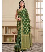Women's Mysore Silk Crepe Saree With Unstiched blouse B