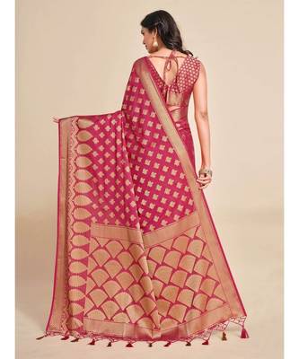 Women's Mysore Silk Crepe Saree With Unstiched blouse B 5