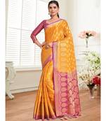 Women's Mysore Silk Crepe Saree With Unstiched blouse B