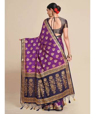 Women's Mysore Silk Crepe Saree With Unstiched blouse B 5
