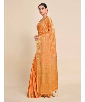 Women's Mysore Silk Crepe Saree With Unstiched blouse B 4
